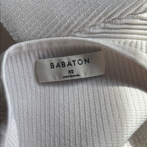 Babaton Ribbed Knit Top in White - Picture 3 of 3